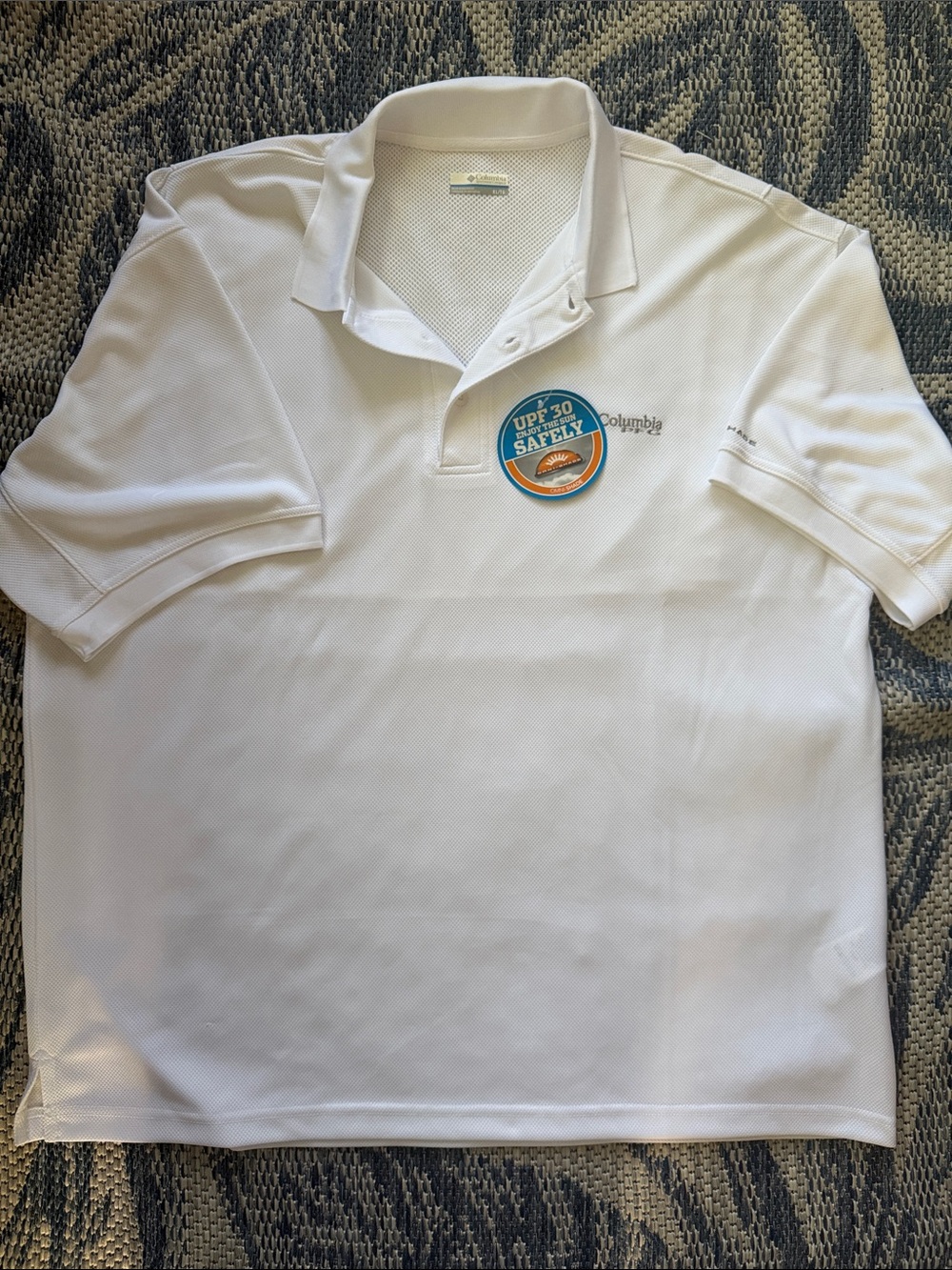 NWT Columbia PFG Men's White Short-Sleeve Performance Polo